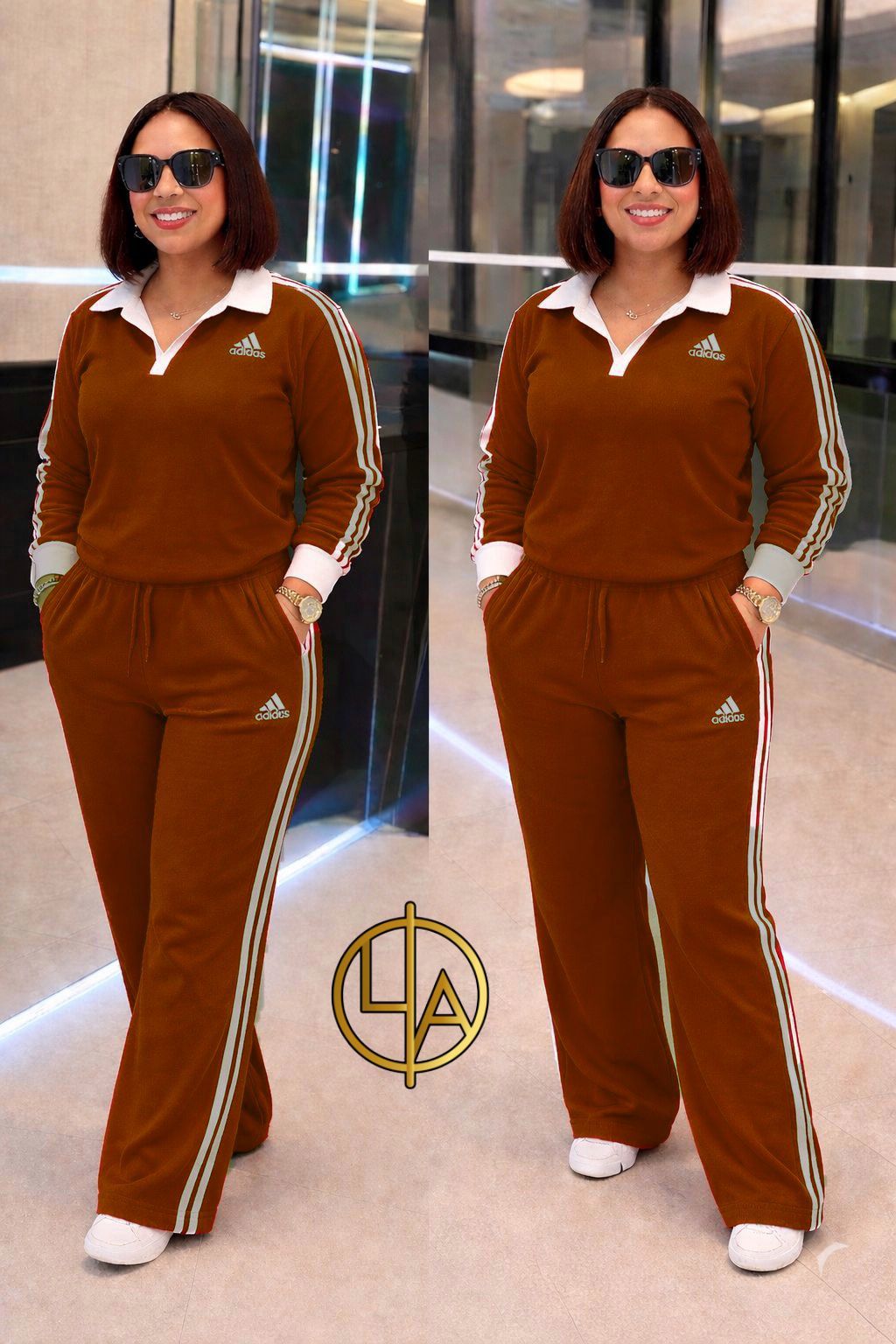 Adidas Tracksuit Marron Classique