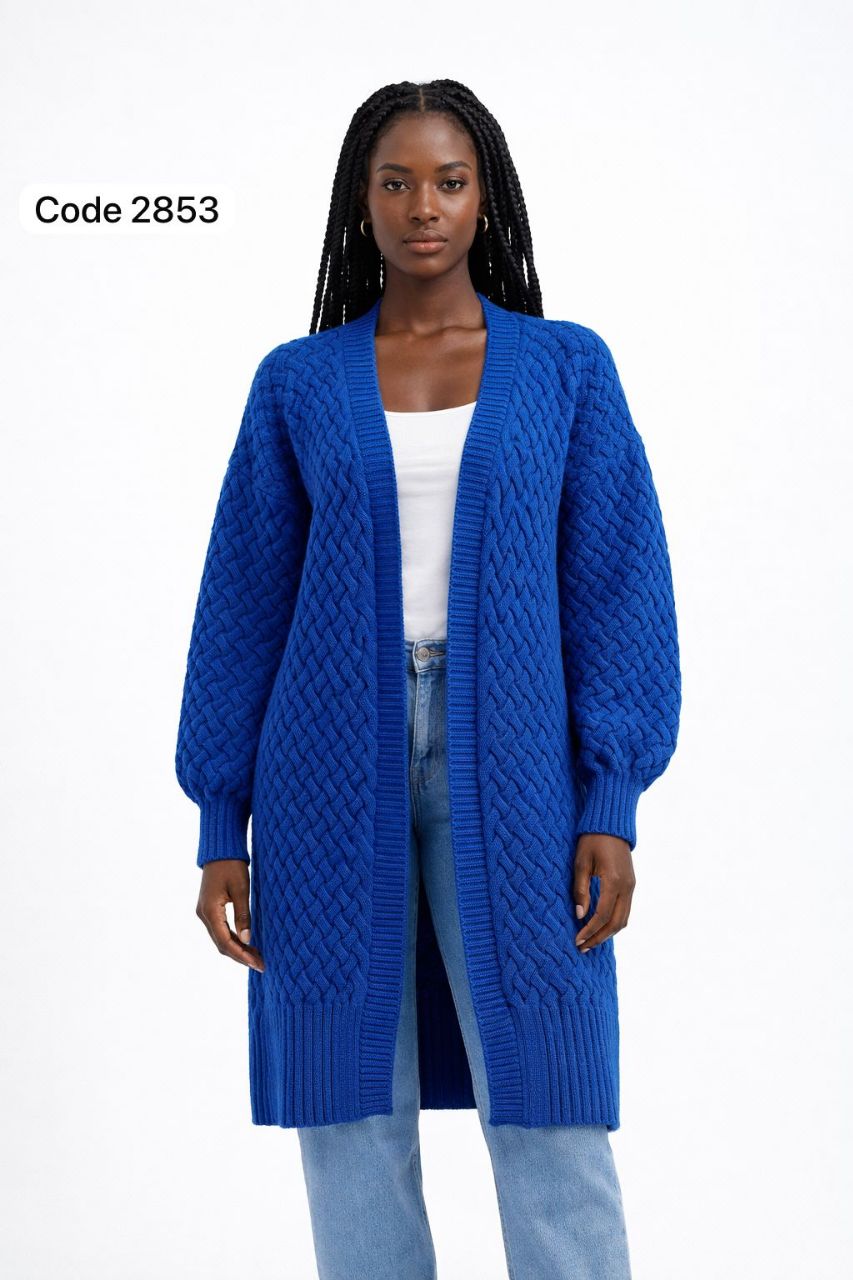 Cardigan Long Tricoté Élégance